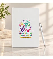 Özel Eğitim Öğretmenine İsme Özel Defter ve Kalem Seti