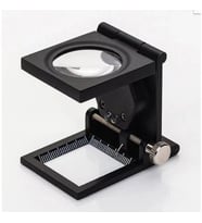 Northcity 28x28mm Katlanır Sayaçlı Metal Lup - 2 LED Işıklı 10X Büyüteç Th9005a