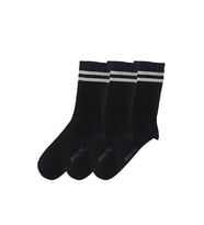 Unisex 3'lü Siyah Uzun Tenis Çorabı