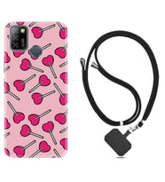 INFINIX Smart 4 5 6 Zero 8 S5 Pro Kılıf Boyun Askılı Silikon Heart Lollipop 1414