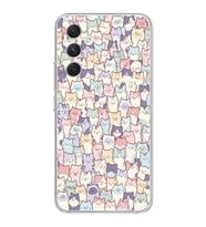 Samsung Galaxy A25 Uyumlu Sevimli Kediler Desenli Şeffaf Telefon Kılıfı