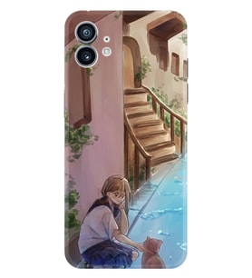 Nothing Phone 2 Kılıf Desenli Silikon Platinium Series Cat And Girl 1808
