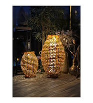Dış Mekan Solar Masa Lambası, D29 x H43 cm, Şık ve Enerji Tasarruflu (Krem)