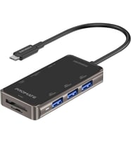 USB Mini Hub Type-C'den, USB, HDMI, Ethernet, MD&SD Kart Okuyucu - Promate PRIMEHUB-MINI