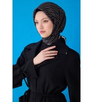 Saf İpek Eşarp 4128D ( Twill İpek) -8586 (Siyah)