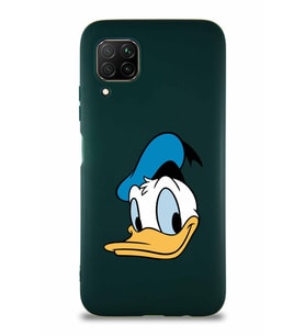 Huawei P40 Lite Soft Premier Kapak Donald Duck-B Tasarımlı Silikon Kılıf - Yeşil (Şeffaf)