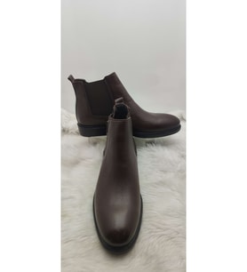 ÇİĞDEM GERÇEK DERİ ACI KAHVE YANI FERMUARLI BİLEK BOY BOT  - ACI KAHVE - 42 - ST01039-ACI KAHVE-42
