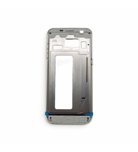 G935 Orta Kasa Galaxy S7 Edge Uyumlu Beyaz Renk Orta Kasa Çerçeve + Ses Açma ON OFF Tuş Plastik Kamera Camı Gümüş