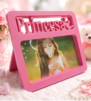BK Gift Pembe Prenses Fotoğraf Çerçevesi 10x15 cm – Masaüstü Dekoratif Plastik Çerçeve, Çocuklara Özel Çerçeve