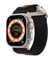Lexroo Watch 10 46mm KRD-154 Naylon Kumaş Hasır Örgülü Kordon - Gri-Siyah