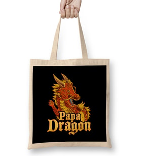 Awesome Papa Dragon Fearsome Dragon Fantasy Dad Bez Çanta Uzun Saplı
