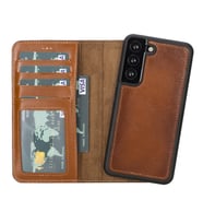 Samsung Galaxy S22 Uyumlu Deri Cüzdanlı Kılıf MWWN RST2EF Taba