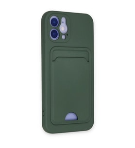 İphone 12 Kılıf Kelvin Kartvizitli  - Koyu Yeşil