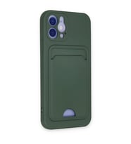 İphone 12 Kılıf Kelvin Kartvizitli  - Koyu Yeşil