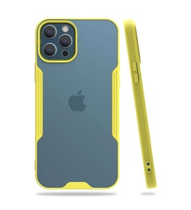 İphone 12 Pro Max Kılıf Platin Silikon - Sarı