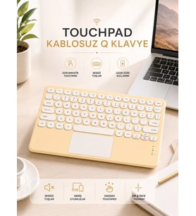Android ve İOS Uyumlu Bluetooth Klavye Touchpad Slim Kablosuz Wifi Q Klavye