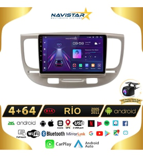 Kia Rio2 2005-2011 Model 4+64GB Android 13 Kablosuz Carplay Navigasyon Multimedya Sistemi