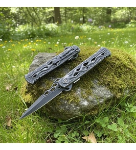 Knivox Browning Siyah Titanyum Kaplama Alev Desenli Katlanır Çakı