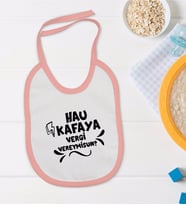 BK Kids Hau Kafaya Tasarımlı Pembe Bebek Mama Önlüğü-1