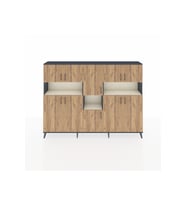 Arges Dolap 14 Raflı 10 Kapaklı 220x30x163 Antrasit-Çam/Aytaşı