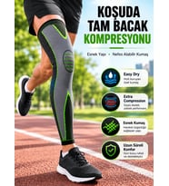 Ergonomik Uzun Spor Dizliği Esnek Kumaşlı Tam Boy Kompresyon Desteği