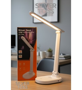 Katlanabilir LED Masa Lambası, 2400 mAh Şarjlı, 3 Kademe Işık Seçeneği (Krem)