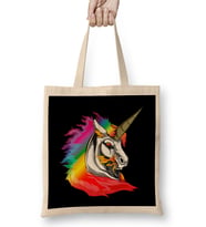 Cute Metal Rainbow Unicorn Metallic Mythical Horse Bez Çanta Uzun Saplı