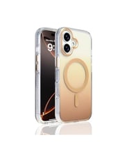 Coverzone iPhone 17 i�in K?l?f MagSafe ile uyumlu Transparan Renk Ge�i?li Z-Toros M-safe Kablosuz ?arj destekli Gradyan Tasar?m IPHONE 17 ?LE UYUMLU KILIF Gold