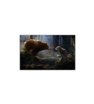 Ayı Ve Kurtun Ormandaki Karşılaşması Tablo - 106743 - 35x35 Cm