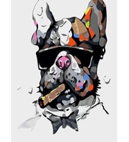 Bulldog Sayılarla Boyama Seti 40x50 cm (Tuvale Gerili)