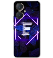 Vivo Y27 Kılıf HD Desen Baskılı Kılıf - Dark Neon Yaprak E Harfi