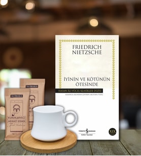 Kutupkitap Bambu Fincan Türk Kahvesi Kişiye Özel Not İyinin ve Kötünün Ötesinde Friedrich Nietzsche Kitap Hediye Seti