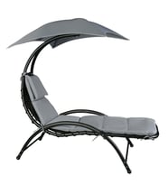 Vitale Açık Gri Şemsiyeli Güneş Korumalı Şezlong MS.KT0046