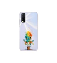 Vivo Y20 ile uyumlu Splash ahtapot tasarımlı şeffaf silikon kılıf