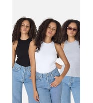 Fitilli Regular Fit Normal Kalıp Siyah-Gri-Beyaz Bisiklet Yaka Sıfır Kol Pamuklu 3'lü Kadın Atlet