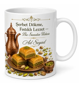 Tatlıcıya Şerbet Dökme Fıstıklı Lezzet Baklava Yapanlara Kupa Bardak Hediye