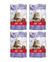 Plaisir 100Gr Pouch Beef and Dinde Sığır Hindi Etli 4Adet Kedi Maması (Mavi)