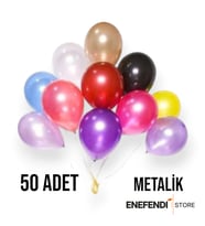 50 ADET BALON DOĞUM GÜNÜ PARTİ SÜS EĞLENCE 11 inç 28 cm METALİK KARIŞIK RENK HEDİYE