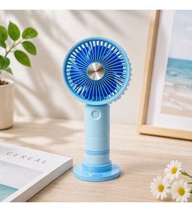 3 Kademeli Şarjlı Taşınabilir El ve Masaüstü Fanı USB Mini Vantilatör Sessiz Güçlü Serinletici