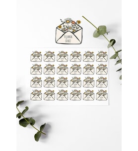 Mektup Desenli Thank You Teşekkür Stickers Paketleme Çıkartma PYTKSTK99