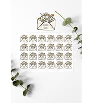 Mektup Desenli Thank You Teşekkür Stickers Paketleme Çıkartma PYTKSTK99