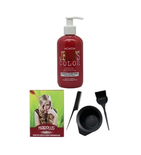 Saç Boyası Pamuk Şekeri Pembe 250ml, Saç Açıcı Ve Fluweel Saç Boya Kabı Seti