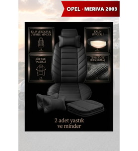 opel meriva 2003 Koltuk ve Kılıf uyumlu Lüks Siyah Minder Yastık 2 Minder 2 Yastık