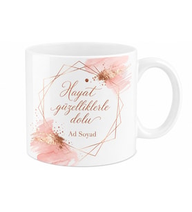 Rose Gold Tasarımlı Şık Baskılı Porselen Kupa Bardak Hediye
