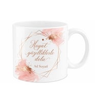 Rose Gold Tasarımlı Şık Baskılı Porselen Kupa Bardak Hediye