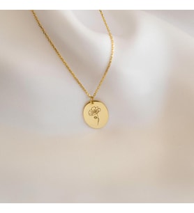Minimal Zarif Çiçek Kolye 925K Gümüş Sevgiliye Hediye (Gold)