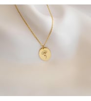 Minimal Zarif Çiçek Kolye 925K Gümüş Sevgiliye Hediye (Gold)