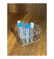 18'li Deney Tüpü Standı 16 mm Deney Tüpü ve 15 mL Falkon Uyumlu Şeffaf (Tüpler Görsel Amaçlı Kullanılmıştır)