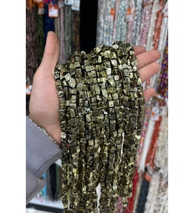 Hematit Taşı Yassı Kesim Parlak Antik Sarı 8x12mm Doğal Taş Dizi