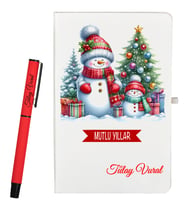 Kişiye Özel Yeniyıl Hediyesi Defter ve Roller Kalem Seti
